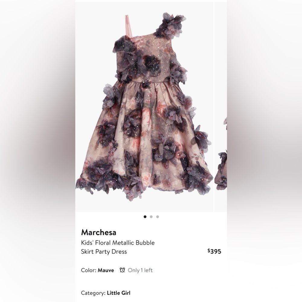 Gorgeous Marchesa Kids' Floral Metallic Bubble Skirt Party Dress